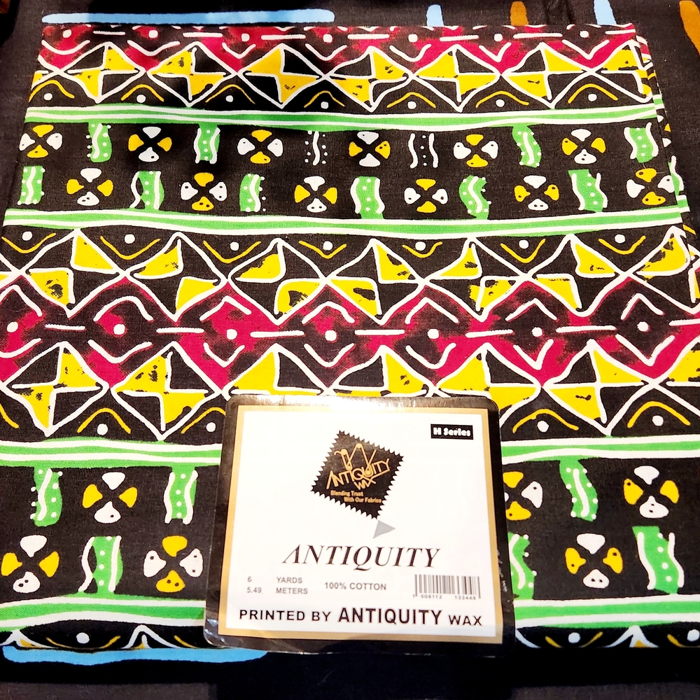 Antiquity Wax 6 Yards of African RASTA Wax Fabric with Vibrant Patterns